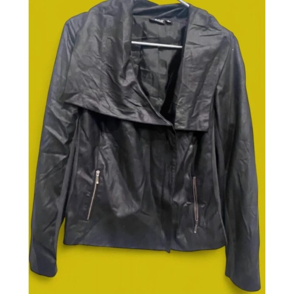 a.n.a. Women’s Black Faux Leather Moto Jacket – Size Medium